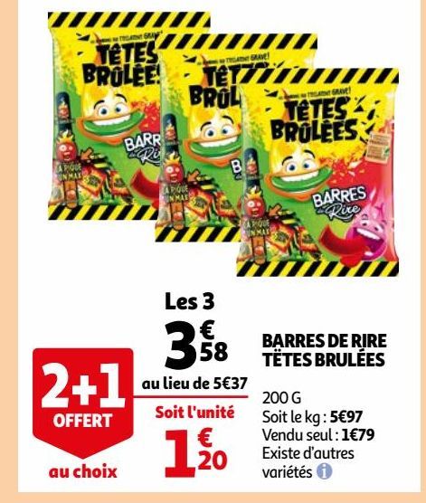 BARRES DE RIRE TËTES BRULÉES