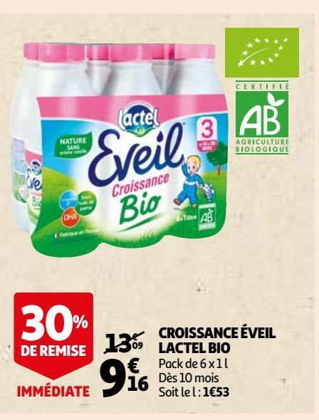 CROISSANCE ÉVEIL LACTEL BIO