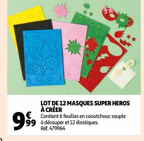 LOT DE 12 MASQUES SUPER HEROS À CRÉER