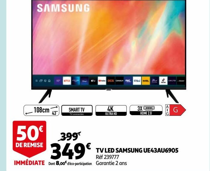 TV LED SAMSUNG UE43AU6905