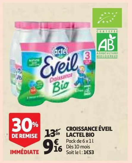 croissance éveil lactel bio