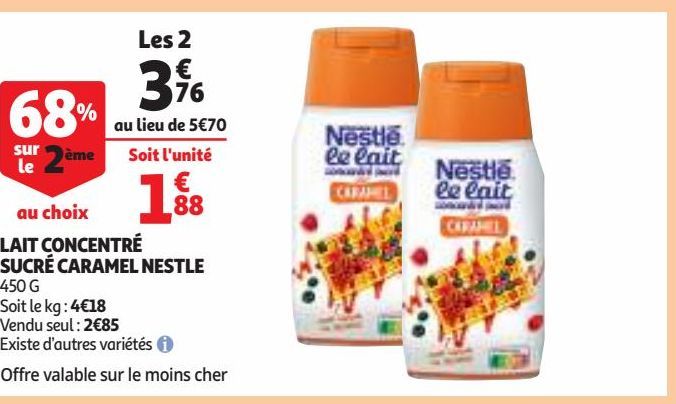 LAIT CONCENTRÉ SUCRÉ CARAMEL NESTLE