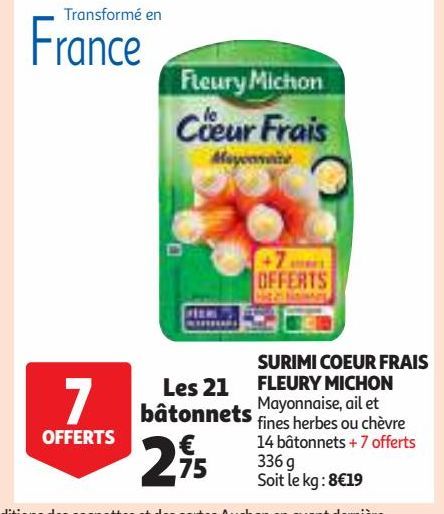 SURIMI COEUR FRAIS FLEURY MICHON