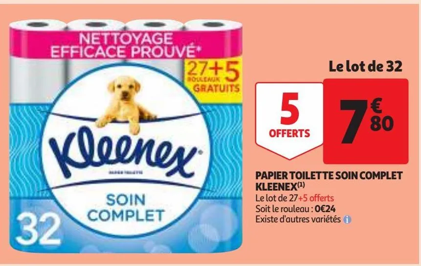 papier toilette soin complet kleenex