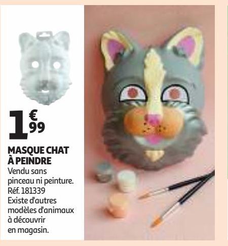 MASQUE CHAT À PEINDRE