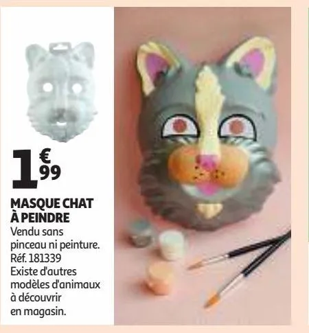 masque chat à peindre