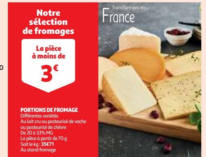 PORTIONS DE FROMAGE