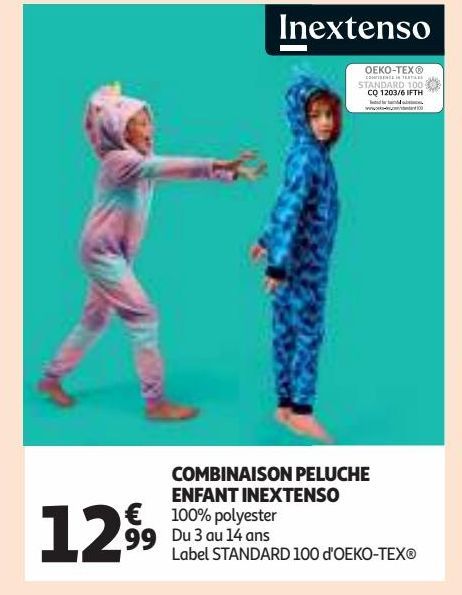 COMBINAISON PELUCHE ENFANT INEXTENSO