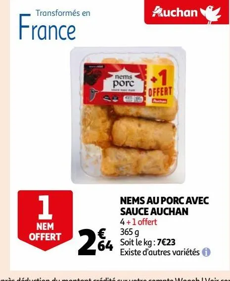 nems au porc avec sauce auchan