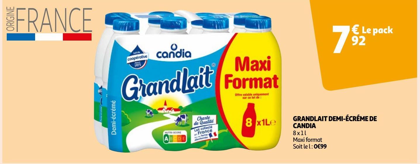 GRANDLAIT DEMI-ÉCRÉME DE CANDIA