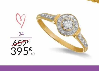 bague or 750 millièmes rhodié et diamants