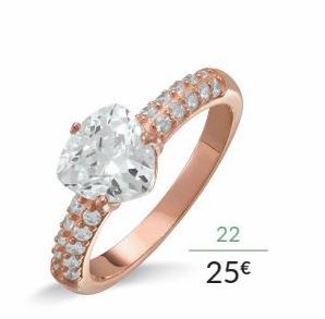  Bague argent rose et oxydes de zirconium