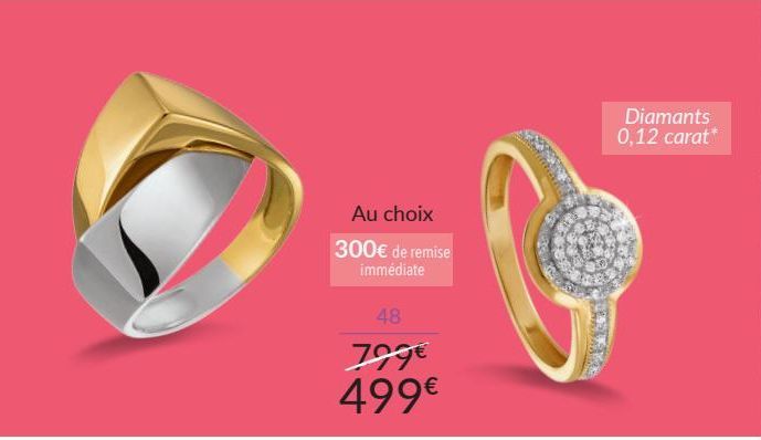 Promo Bague or 750 milli mes au choix Auchan 499