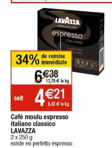 café moulu espresso italiano classico lavazza