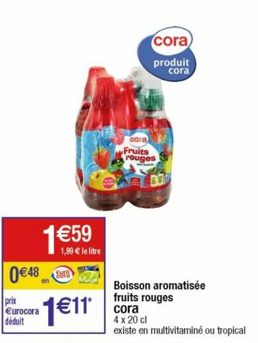 boisson aromatisee fruits rouges cora