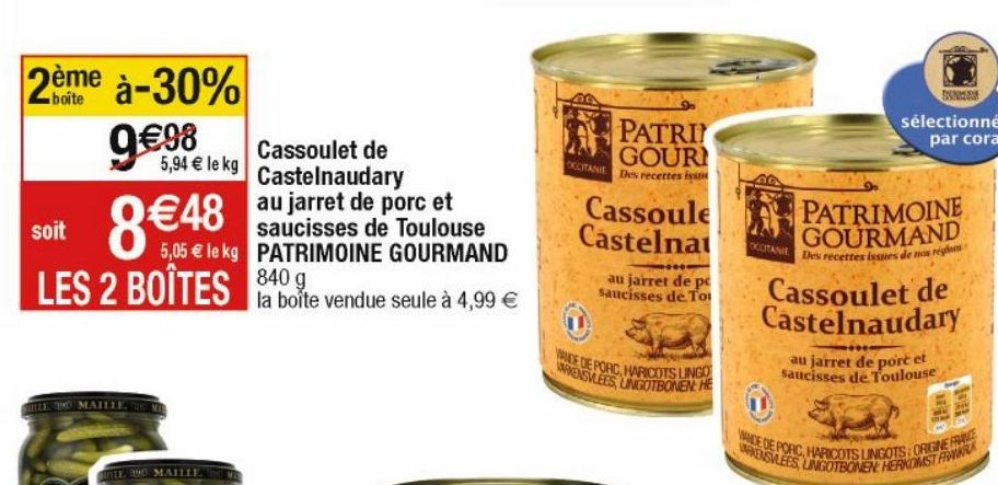cassoulet de Castelanudary au jarret de porc et saucisses de Toulouse PATRIMOINE GOURMAND
