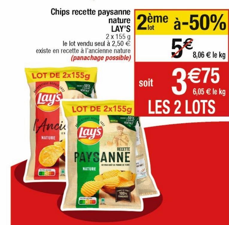 chips recette paysanne nature Lay's