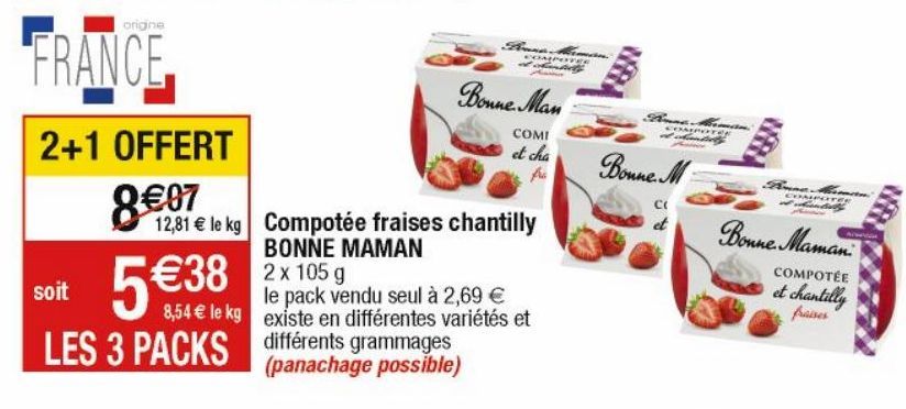 Compotee fraises chantilly BONNE MAMAN