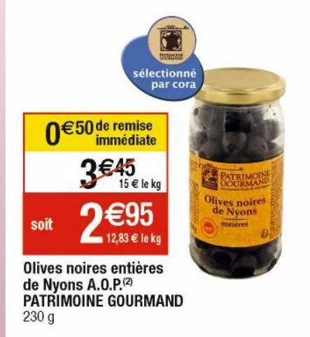 olives noires entieres de nyons a.o.p. patrimoine gourmand