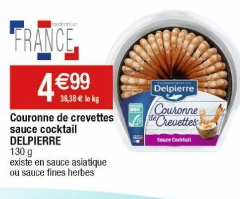 couronne de crevettes sauce cocktail delpierre