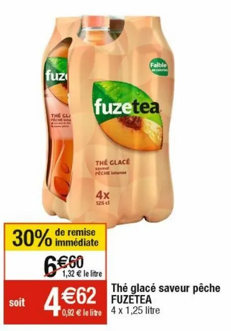 thé glace saveur peche fuzetea