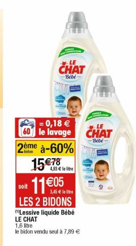 lessive liquide bebe Le chat