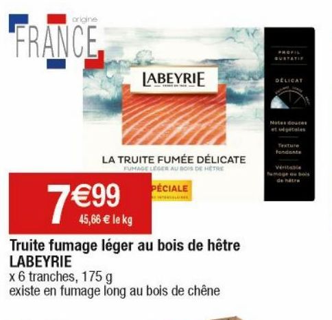 truite fumée leger au bois de hetre Labeyrie