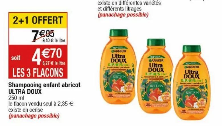 shampoing enfant abricot ultra doux