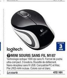 Logitech  GARANTE  3  ANS  472 101 