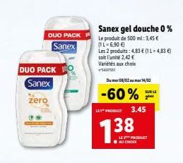 gel douche Sanex