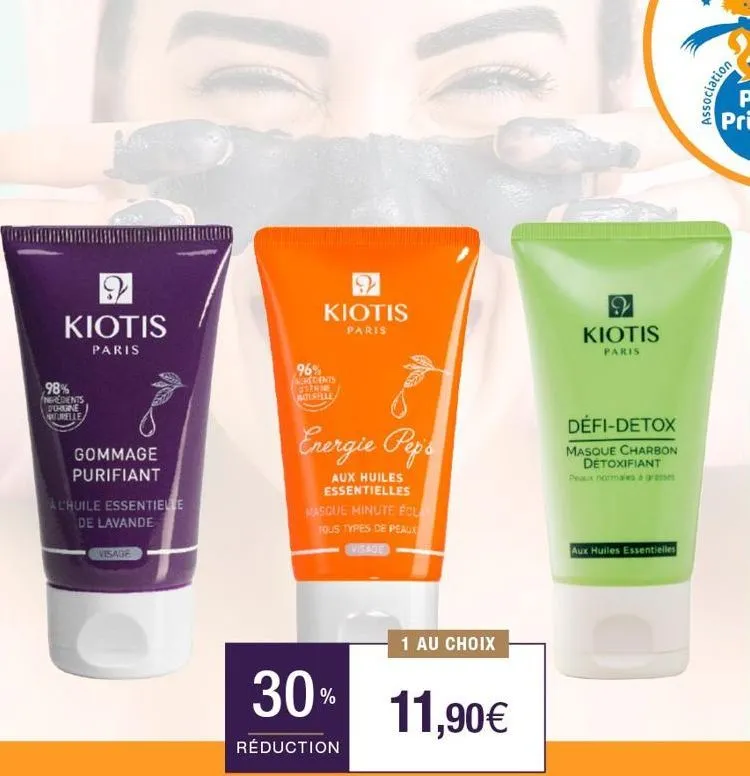 kiotis  paris  98% ngredients duhuine naturelle  gommage purifiant  alhuile essentielle de lavande  visage  9 kiotis paris  96% ingredients ostene bolsille  energie pep's  aux huiles essentielles masq