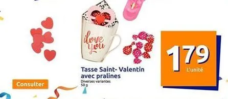 consulter  ilove you  tasse saint-valentin avec pralines diverses es variantes 509  179  l'unité 