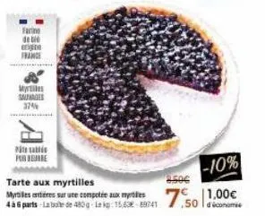 farine de bi  ge france  miles  sauvages  37%  pâte sabl for bebe  tarte aux myrtilles  myrtilles tres sur une compotée aux bes  4 à 6 parts-labo de 480g-lekg: 1563-9741  2.50€  -10% 1,00€  d'économie