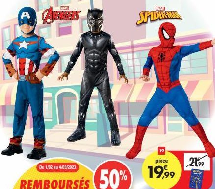 AVENGERS  WARME!  SPIDERMAN  19  pièce  19,99  21,99  