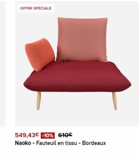 offre spéciale  549,43 € -10% 610€  naoko - fauteuil en tissu - bordeaux 