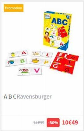 Promotion  B  ABC  A B CRavensburger  BU  14€99 -30% 10€49 