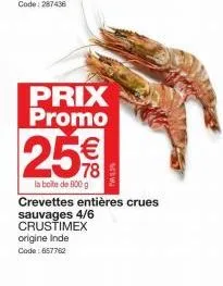 crevettes crues promo