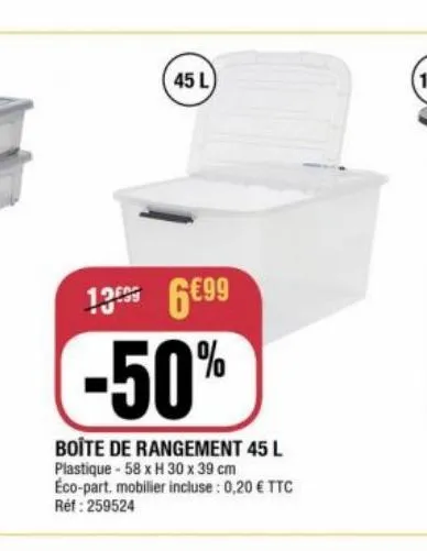 boîte de rangement 45 l