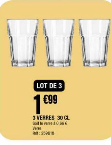 3 verres 30CL