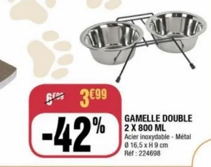 gamelle double 2 x 800ml