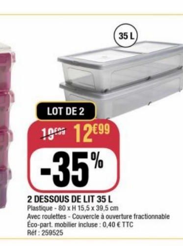 2 dessous de lit 35L