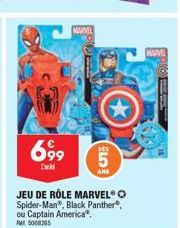 699  Di  MARVEL  L  JEU DE RÔLE MARVEL® O Spider-Man", Black Panther, ou Captain America. 50085  HARVE 