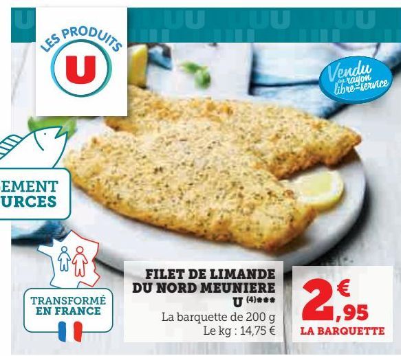 Filets de limande du nord meunière U