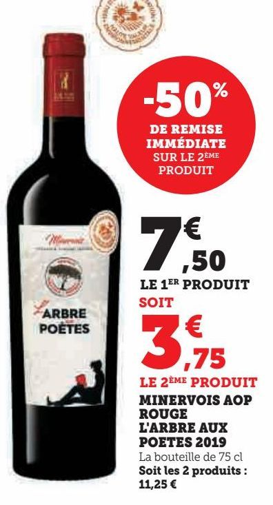 minervois aop rouge l'arbre aux poetes 2019