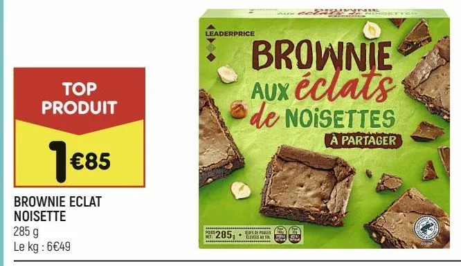 brownie eclat noisette leader price