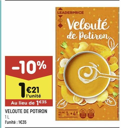 VELOUTE DE POTIRON LEADER PRICE