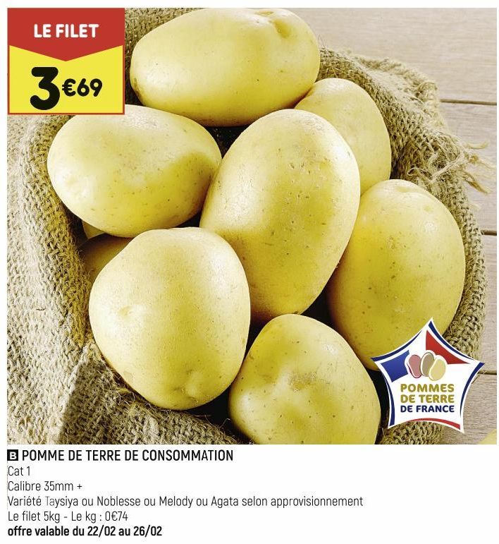 POMME DE TERRE DE CONSOMMATION