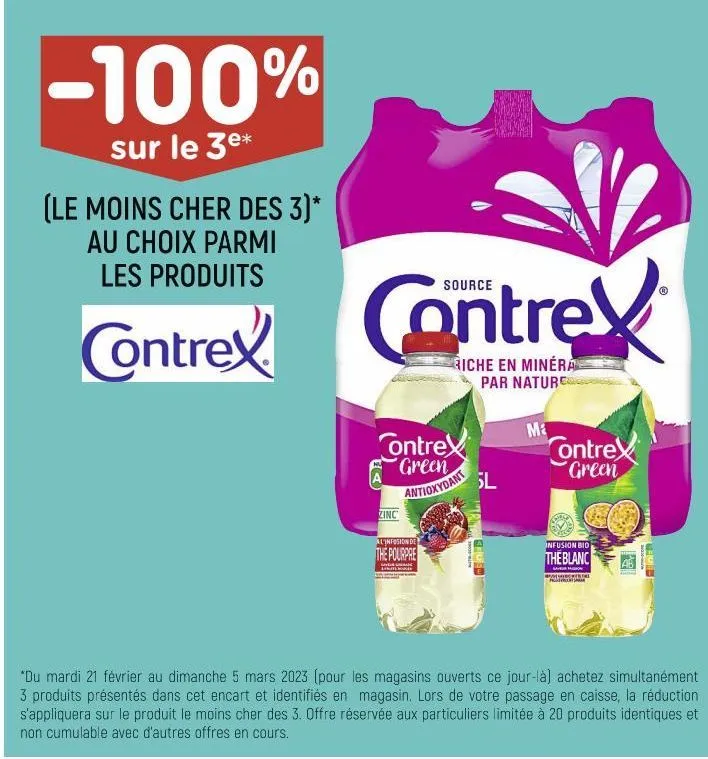 au choix parmi les produits contrex