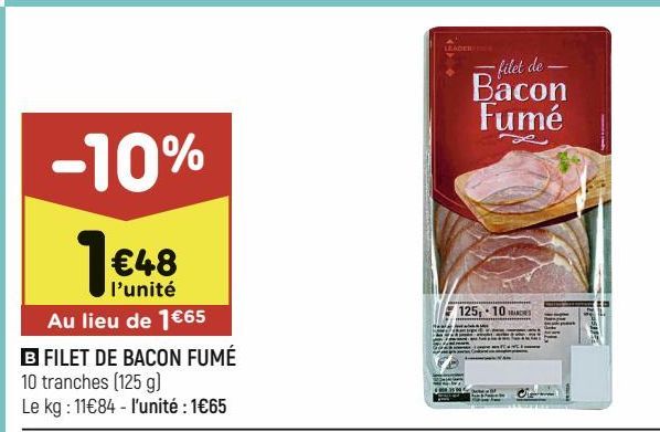 FILET DE BACON FUMÉ