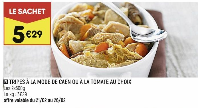 TRIPES À LA MODE DE CAEN OU À LA TOMATE AU CHOIX